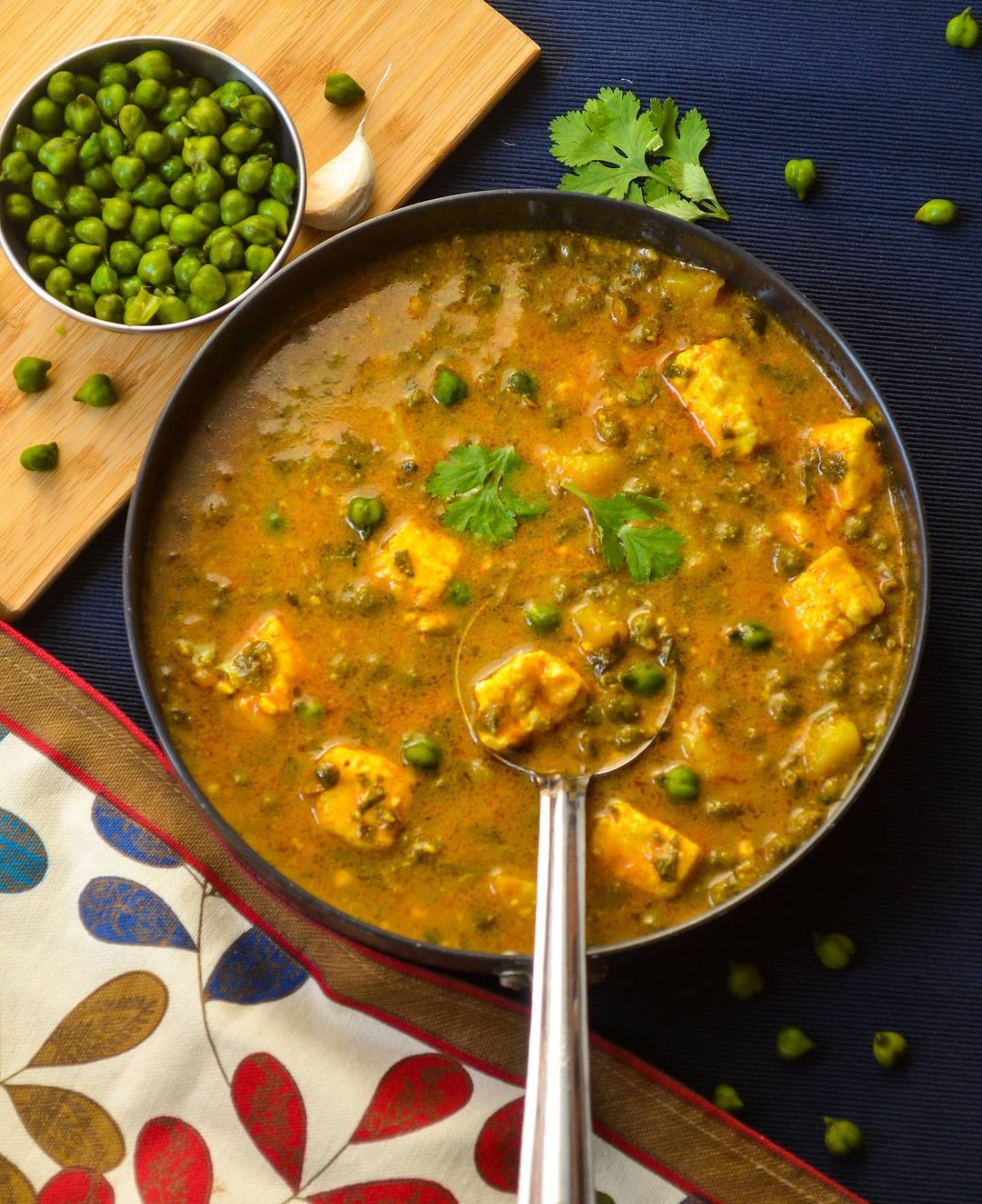 Methi Aloo, Paneer & Hara Choliya Curry