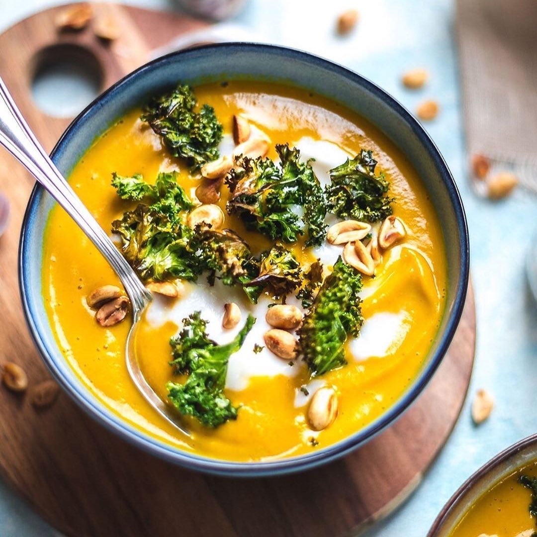 Curried Butternut Squash and Sweet Potato Soup