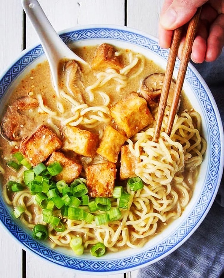 Creamy Ramen Bowl with Crispy Tofu