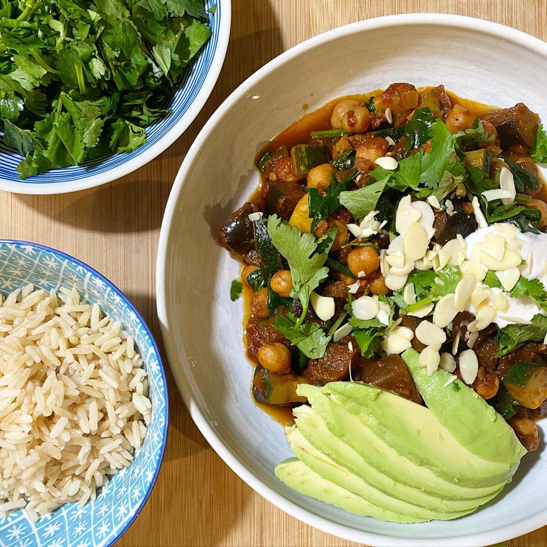 Aubergine and Chickpea Moroccan Stew