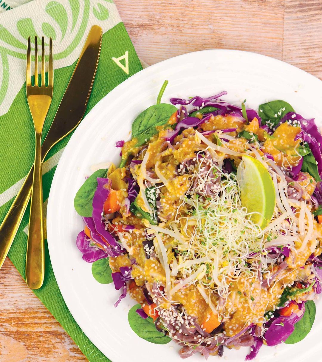 Fresh Vegetable Salad with Black Rice Noodles