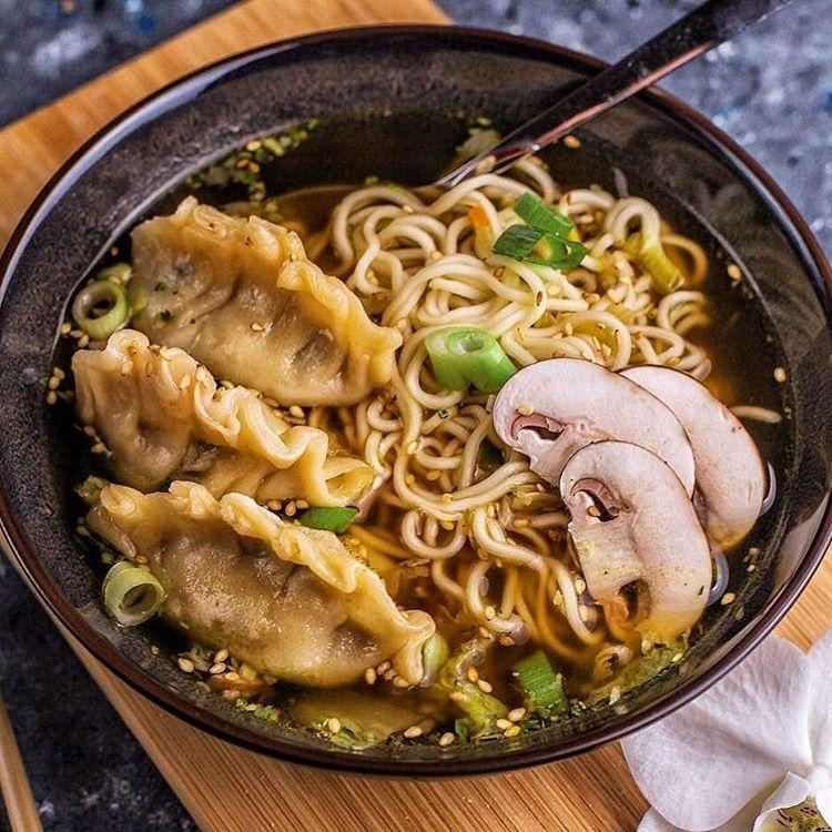 Veggie Dumplings and Ramen