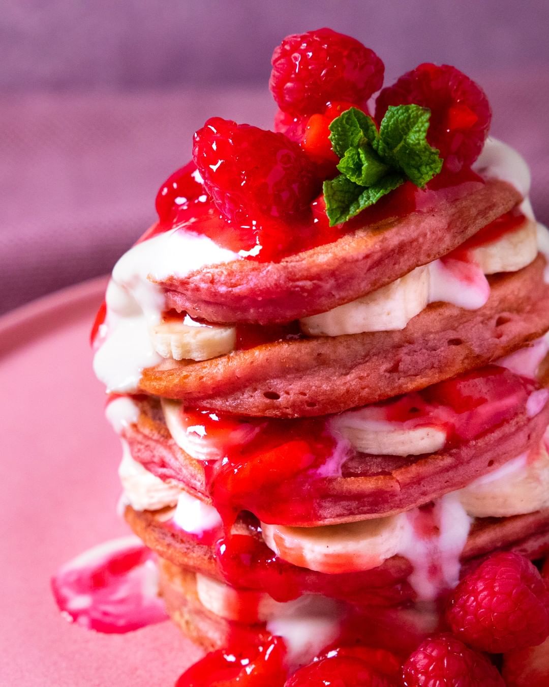 Vegan Pink Beetroot Pancakes