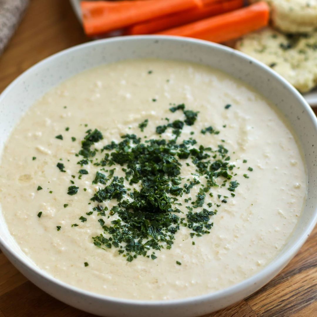 Hummus and no yeast panfried bread