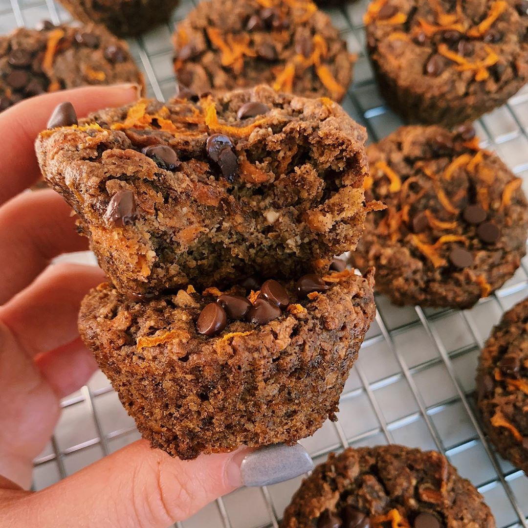 Carrot Cake Choc Chip Vegan Muffins