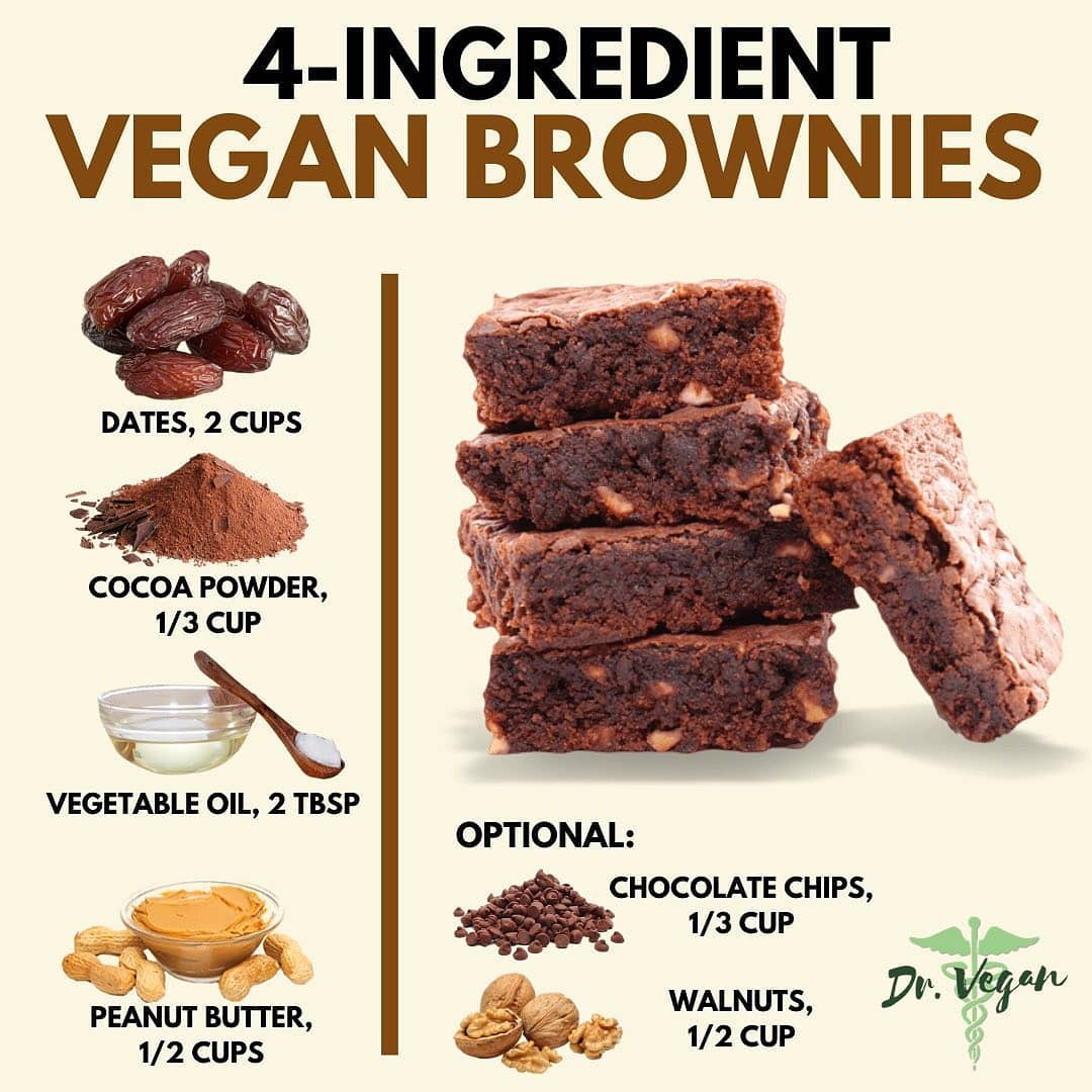 4-Ingredient Vegan Brownie Recipe⁣
