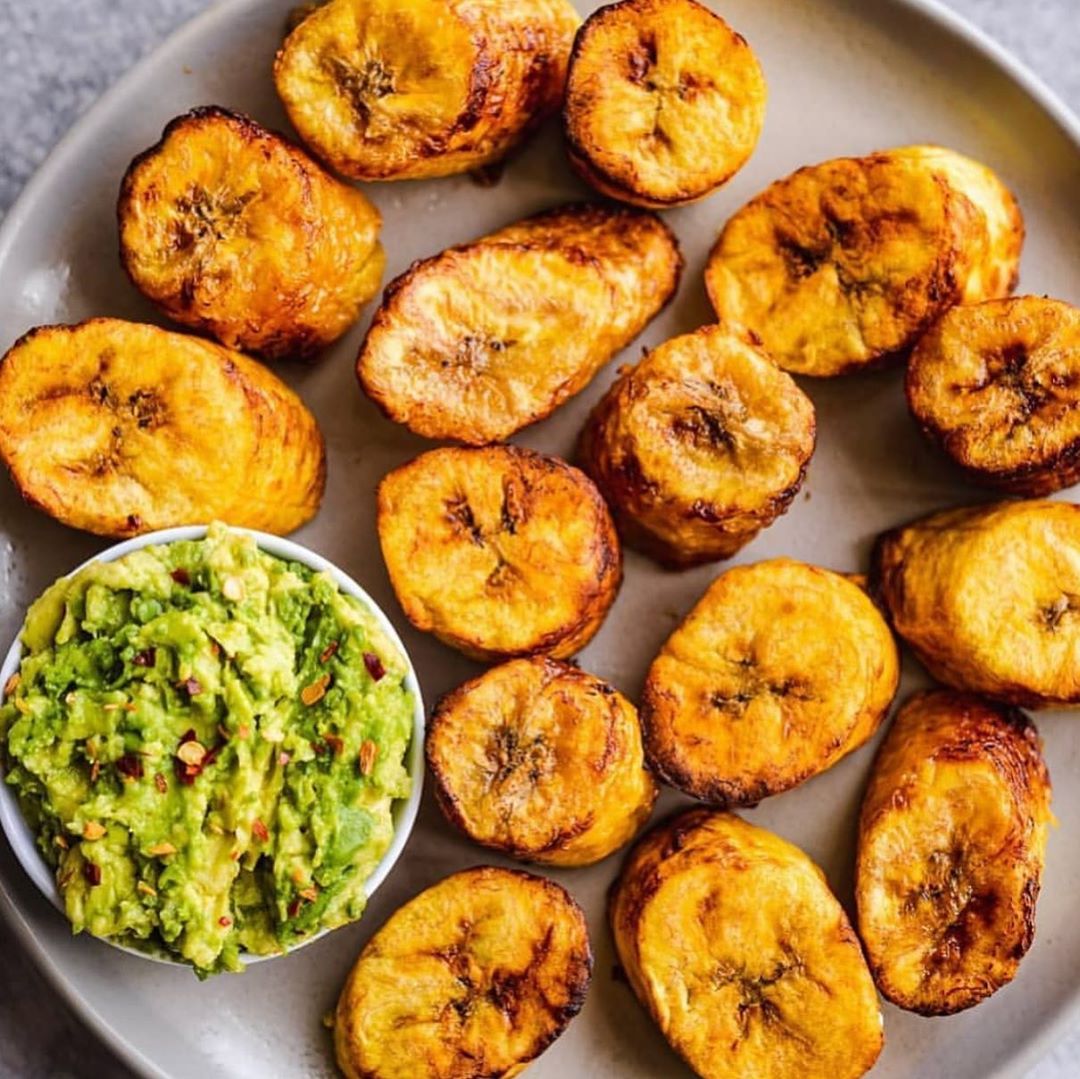 Air Fryer Plantains with Chunky Guacamole