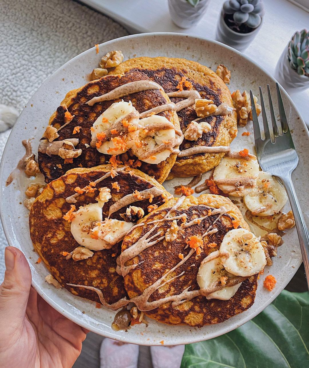 Paleo Carrot Cake Pancakes