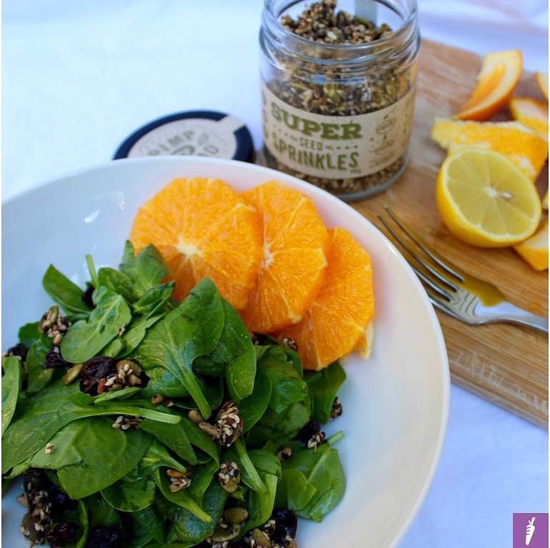 Spinach & Orange Super Seed Sprinkles Salad