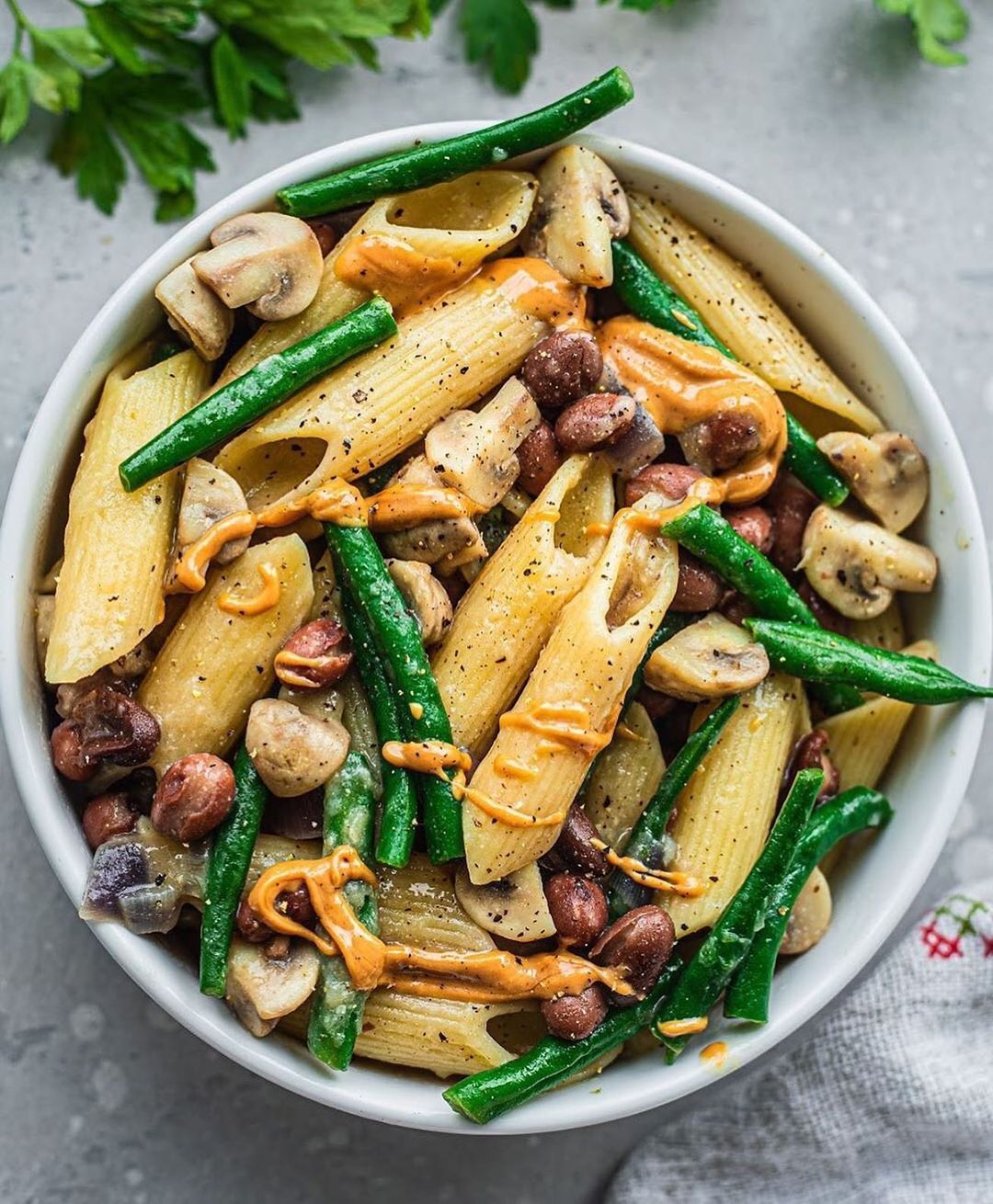 Creamy Pasta with Adzuki Beans