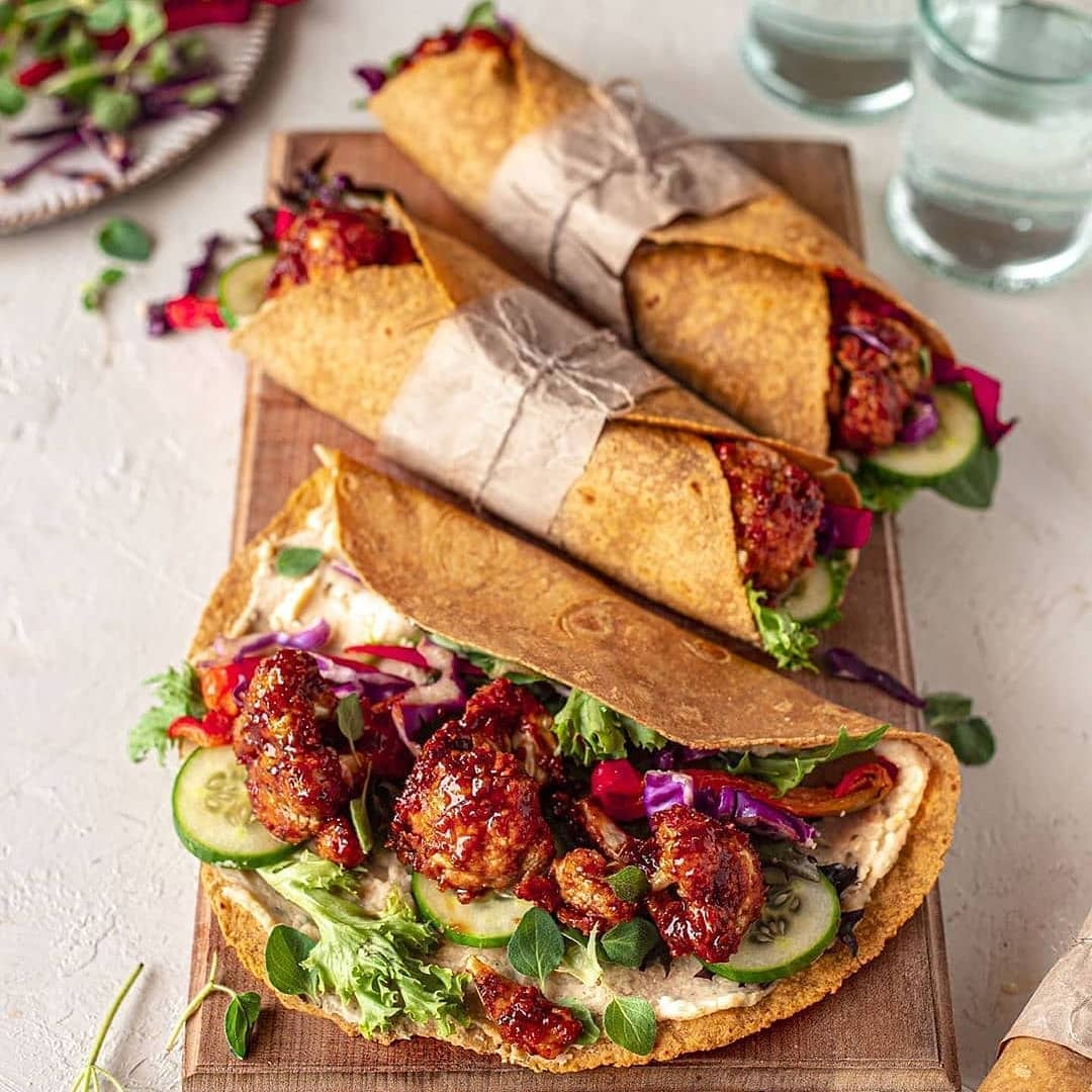 Maple Bbq Cauliflower Wraps