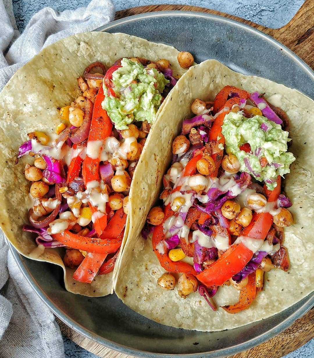 Chickpea Veggie Fajita Wraps