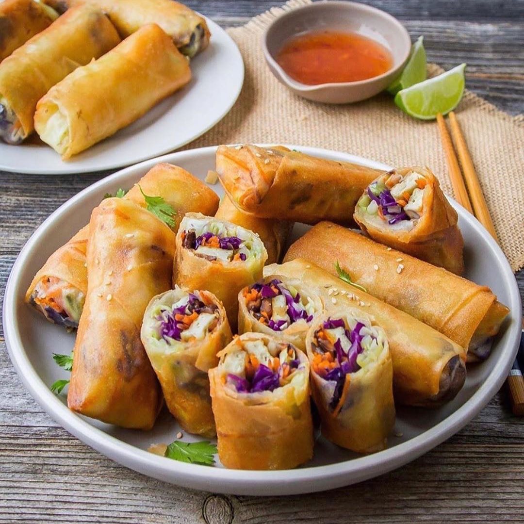 Golden Brown Crispy Spring Rolls