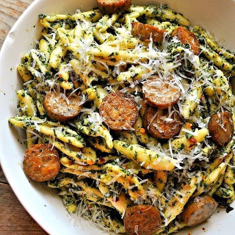 Vegan Roasted Kale Pesto Pasta