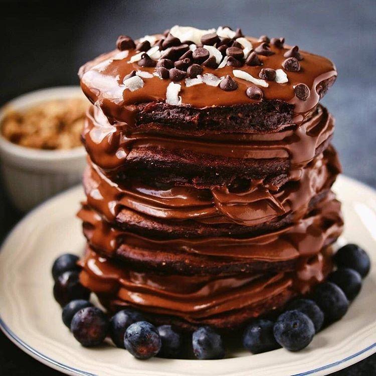 Dark Chocolate Rye Pancakes