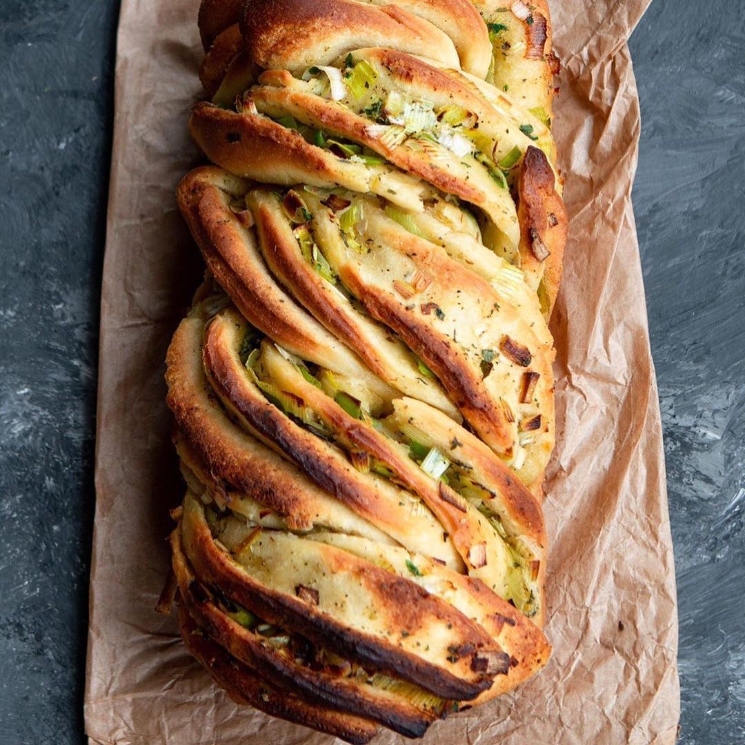 Garlic and Leek Twist Bread