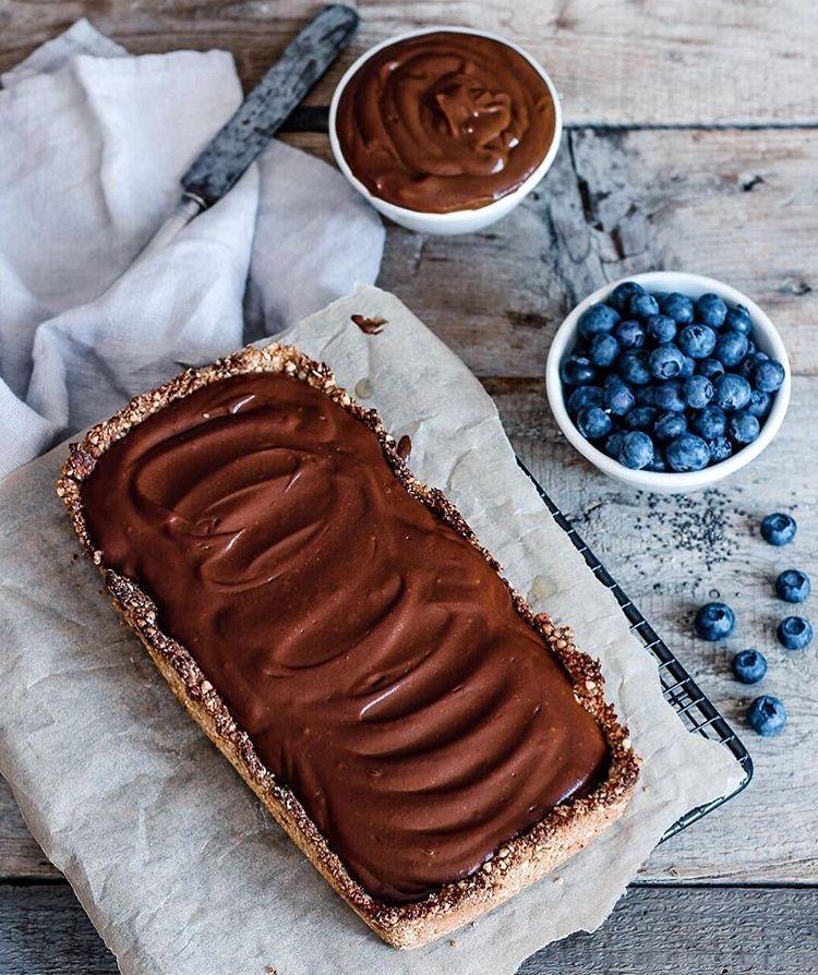 Buckwheat Almond Tart with Sweet Potato Chocolate Ganache