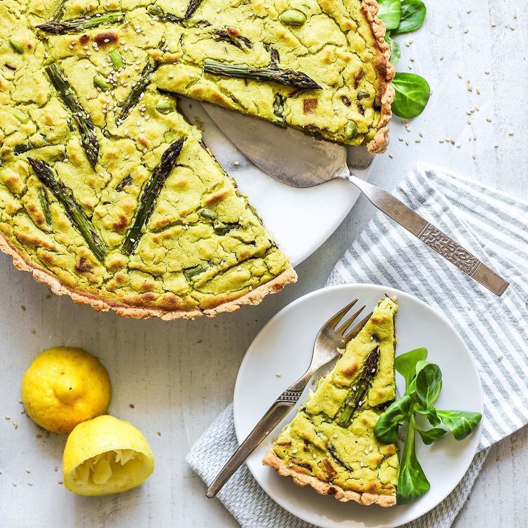 Green Asparagus & Edamame Quiche