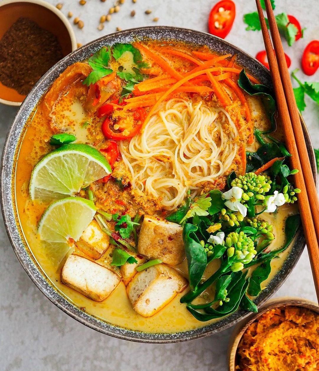 Vegan Laksa, Taiwanese Pumpkin Rice Noodles