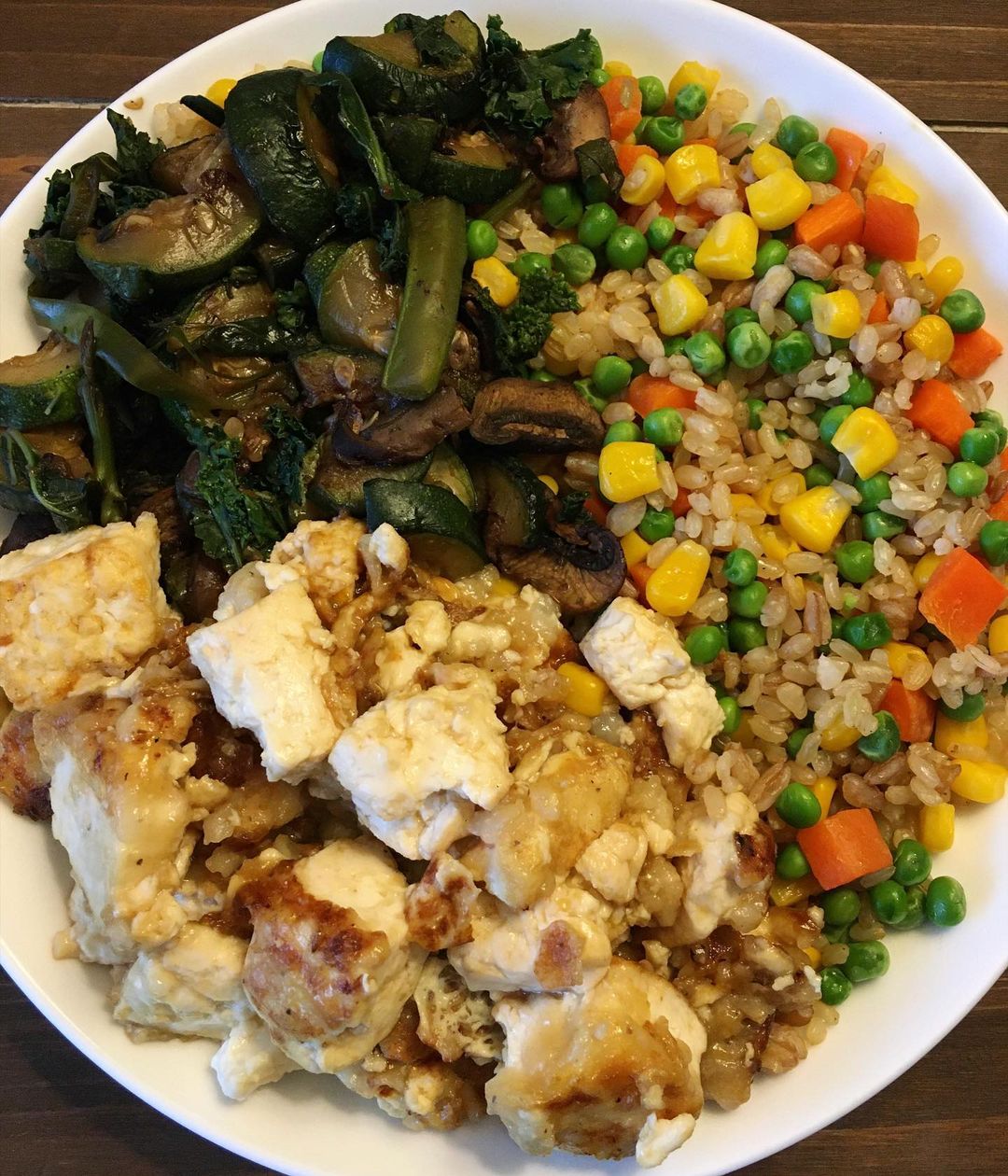 Orange Glazed Tofu with Fried Rice