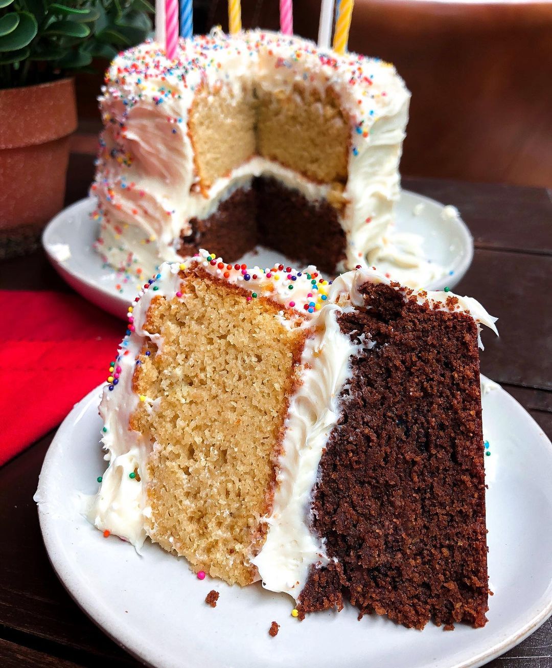 Gf Vanilla & Chocolate Birthday Cake