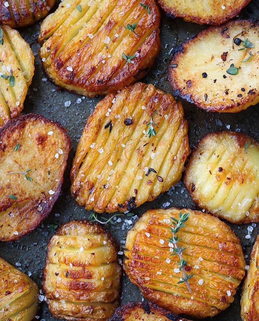 Salt and Vinegar Roast Hasselback Potatoes