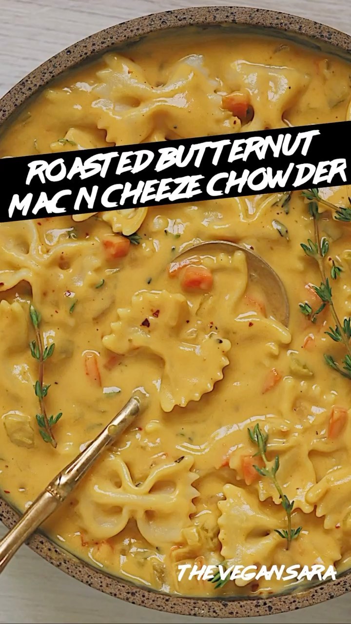 Roasted Butternut Mac N Cheeze Chowder