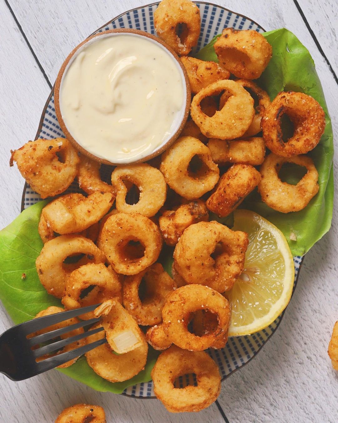 Vegan “Calamari” with a Lemon & Mayo Aioli Dipping Sauce