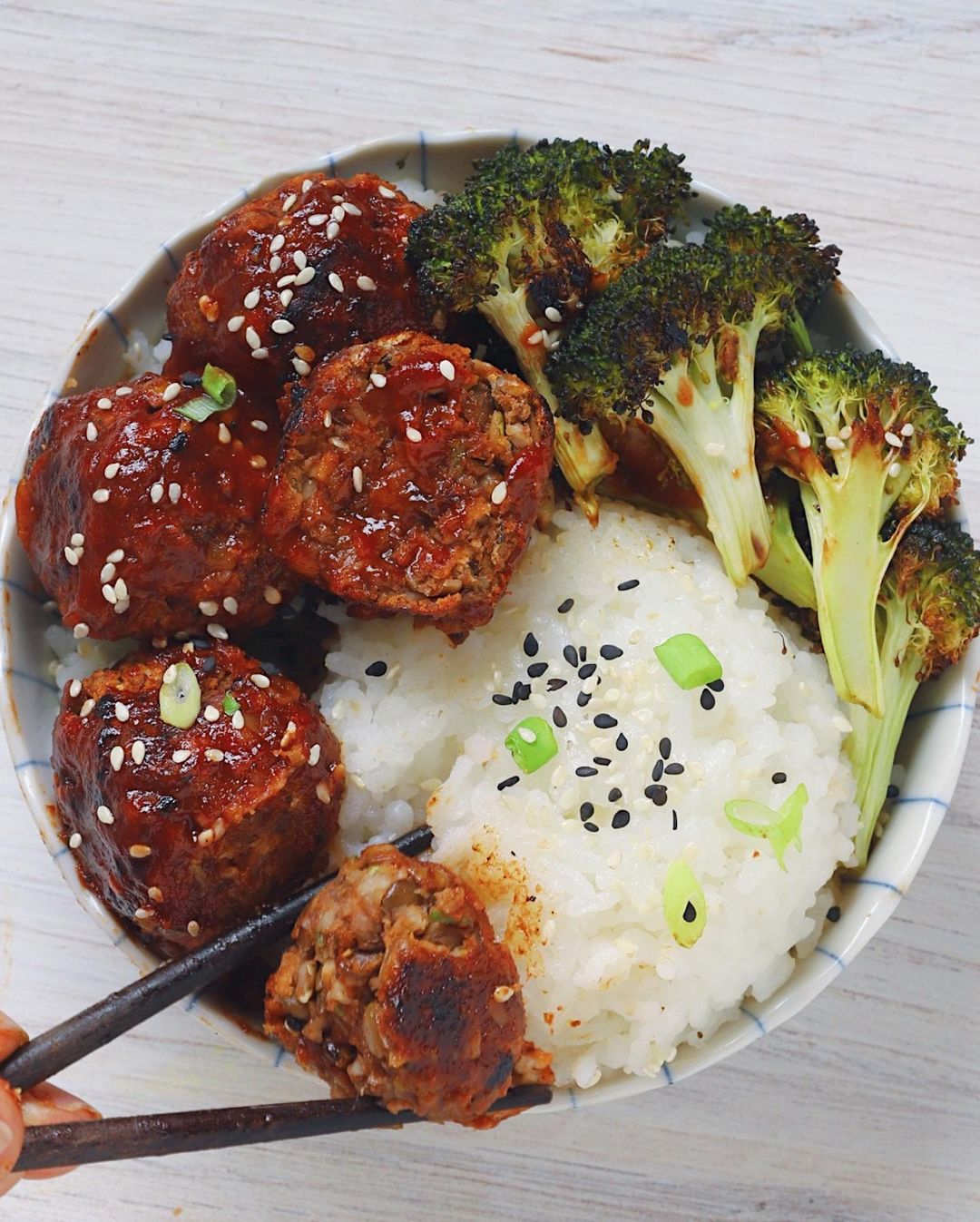 Sweet & Sour Meatballs with Charred Brocolli