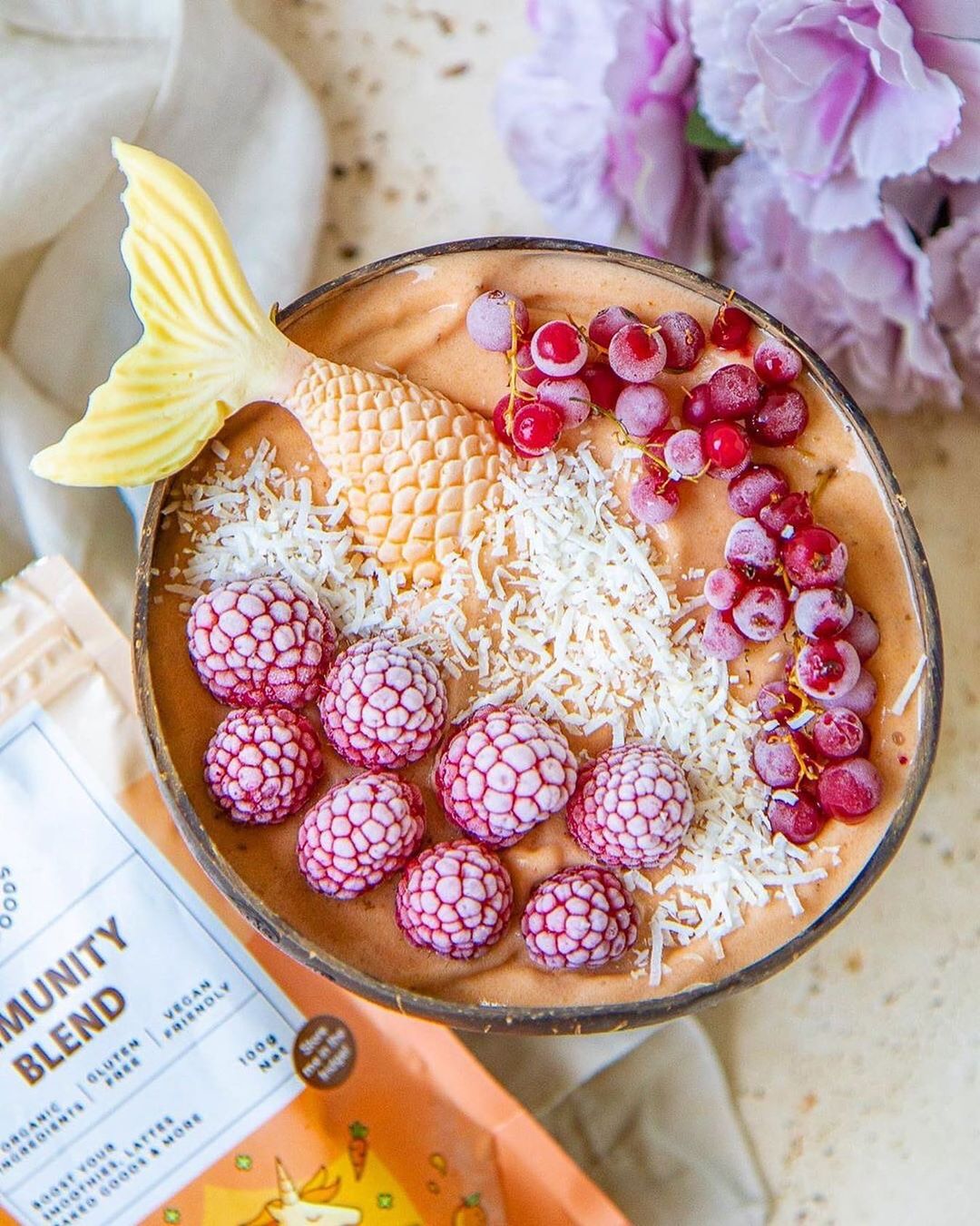 Homemade Immunity Nicecream Smoothie Bowl