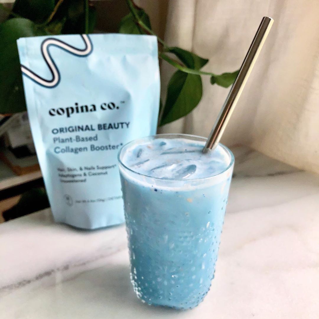 Caffeine-Free Iced Blue Spirulina Latte