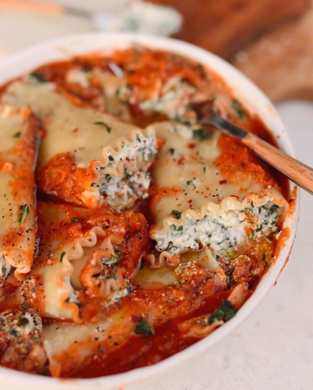 Vegan Ricotta Lasagna Roll Ups