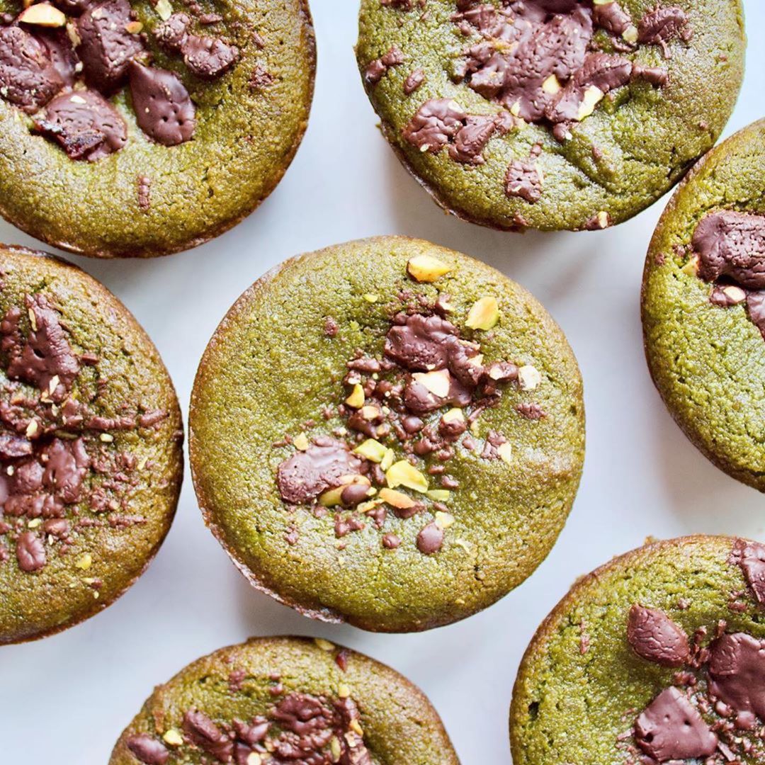 Matcha Banana Chocolate Chip Muffins