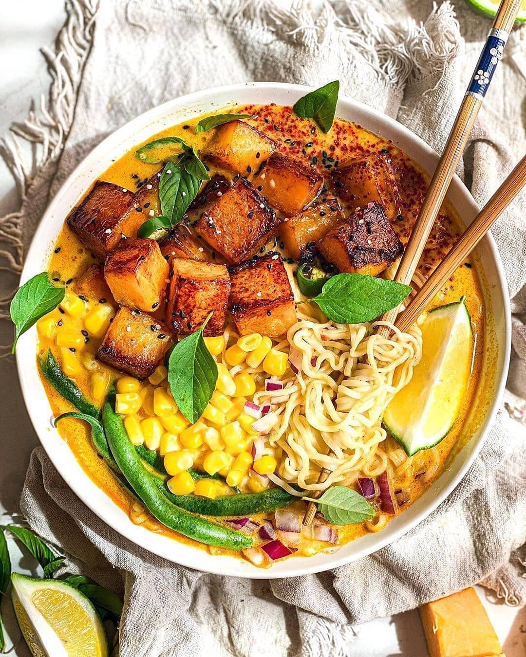Pumpkin Curry Ramen with Roasted Butternut