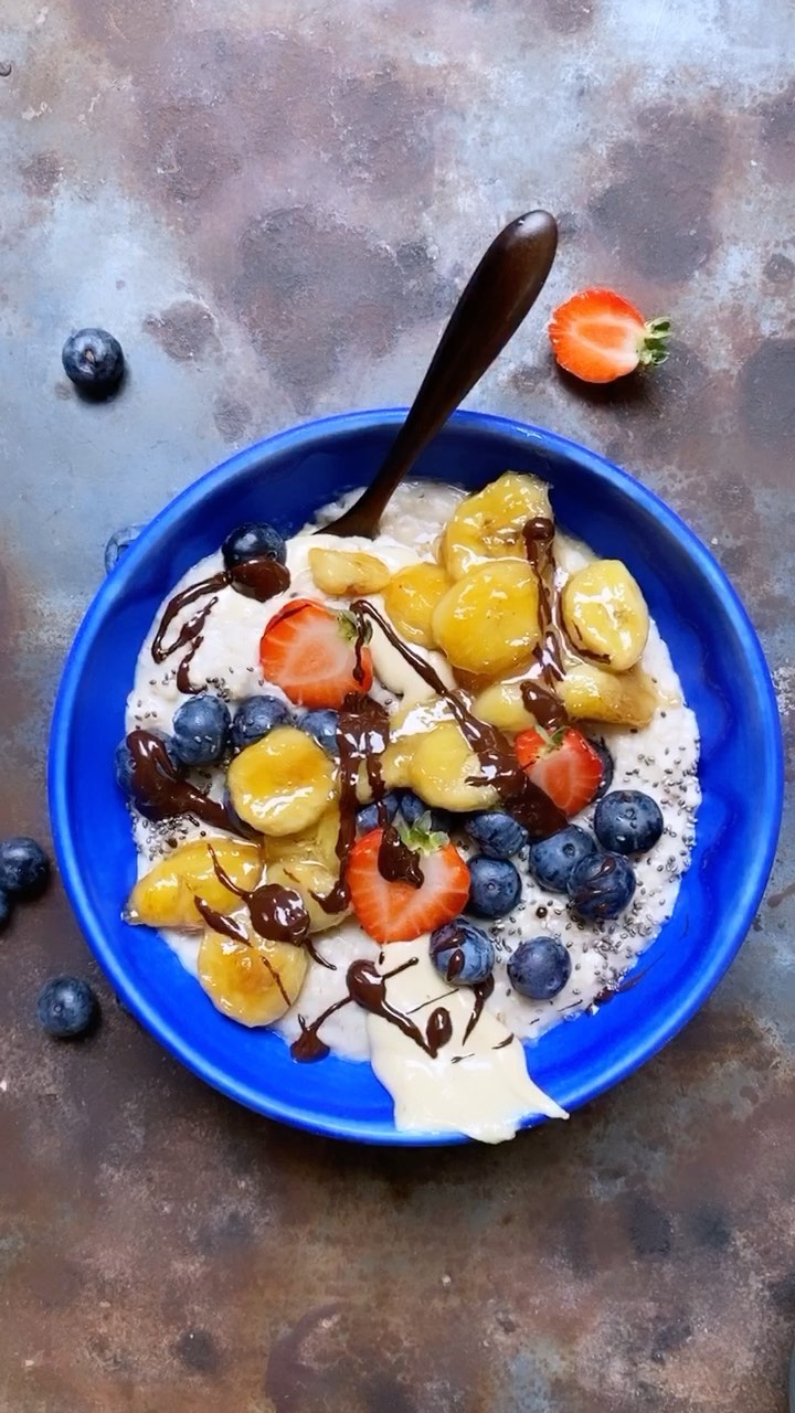 Bowl of Cashew Butter and Banana Porridge