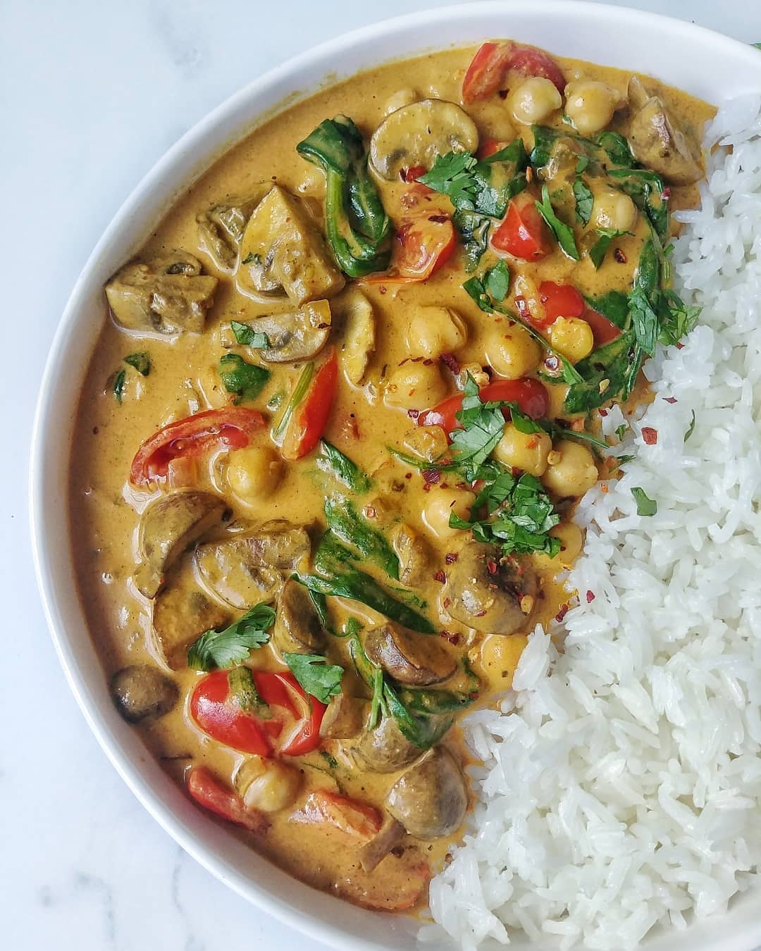Chickpea, Spinach & Mushroom Curry