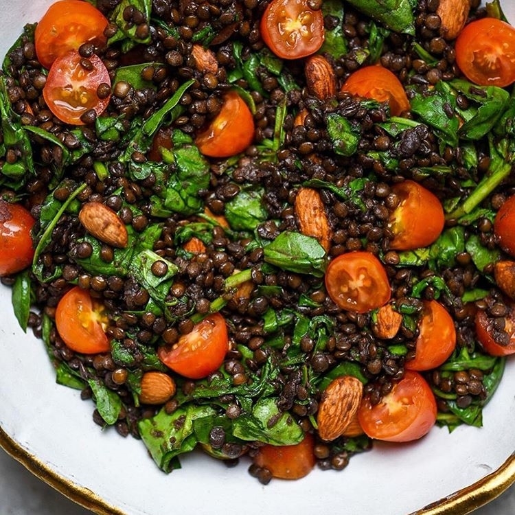 Warm Balsamic Beluga Lentil Salad