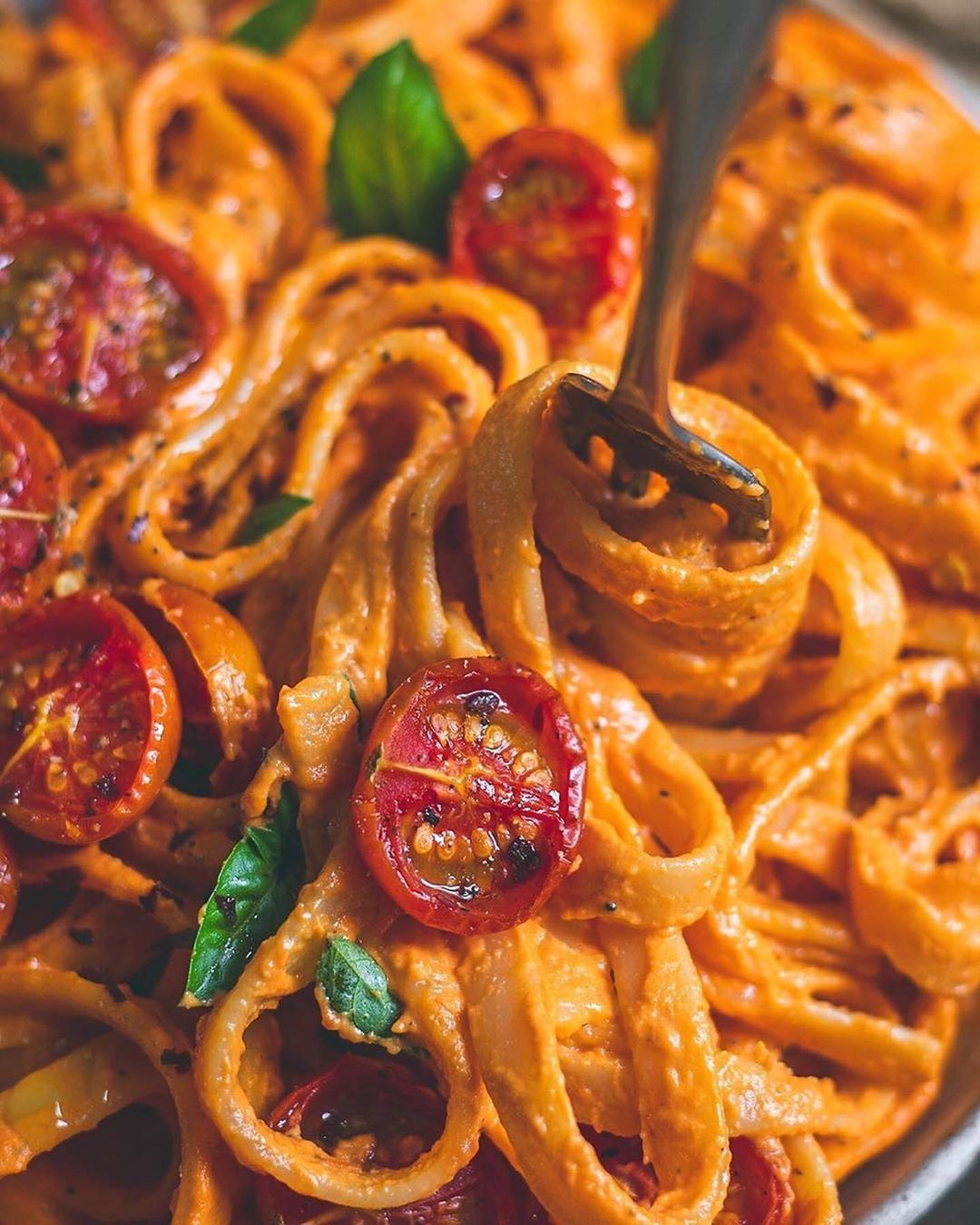 Roasted Red Pepper & Cherry Tomato Fettuccine