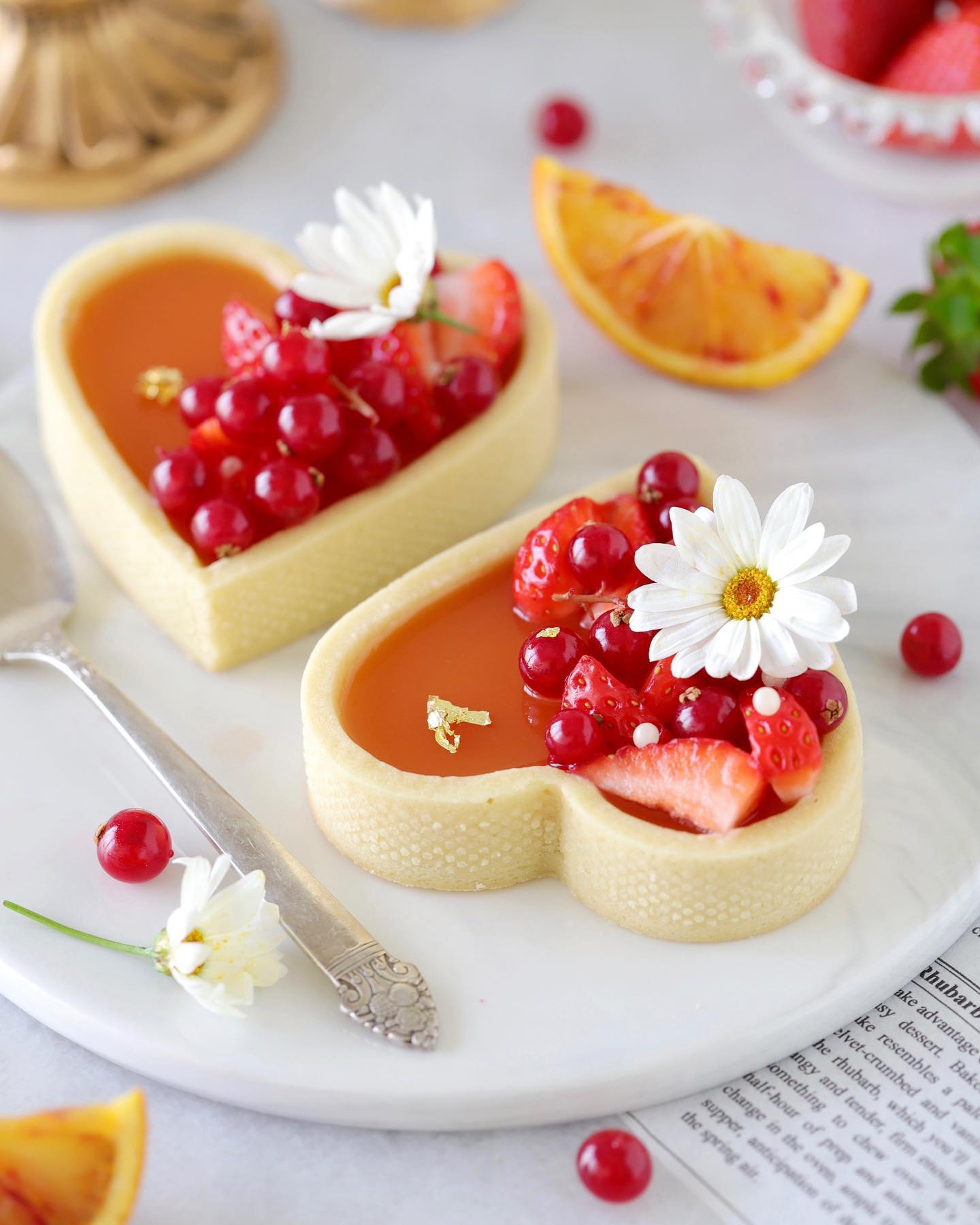 Blood Orange and White Chocolate Tarts