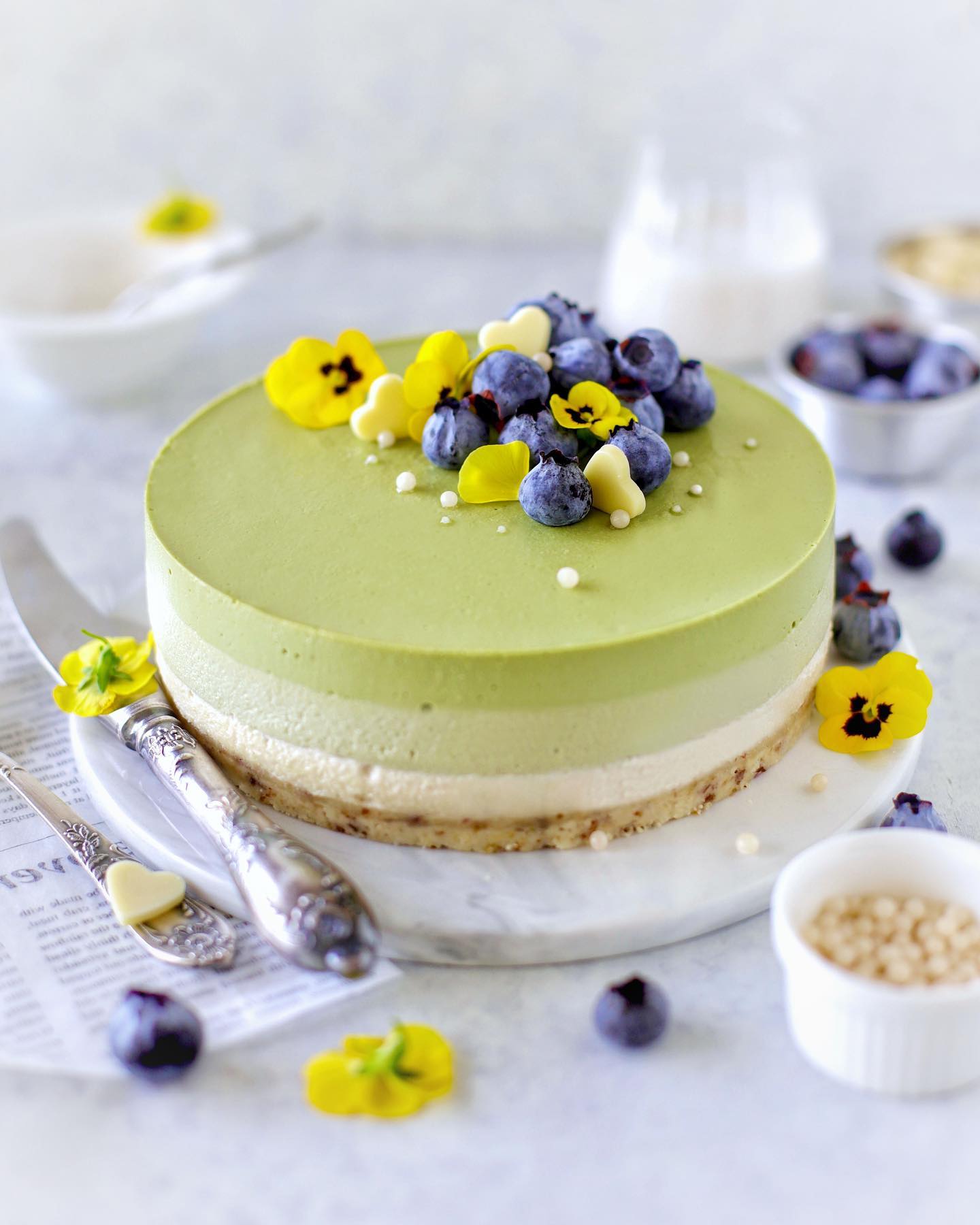 No-Bake Vegan Ombre Cheesecake