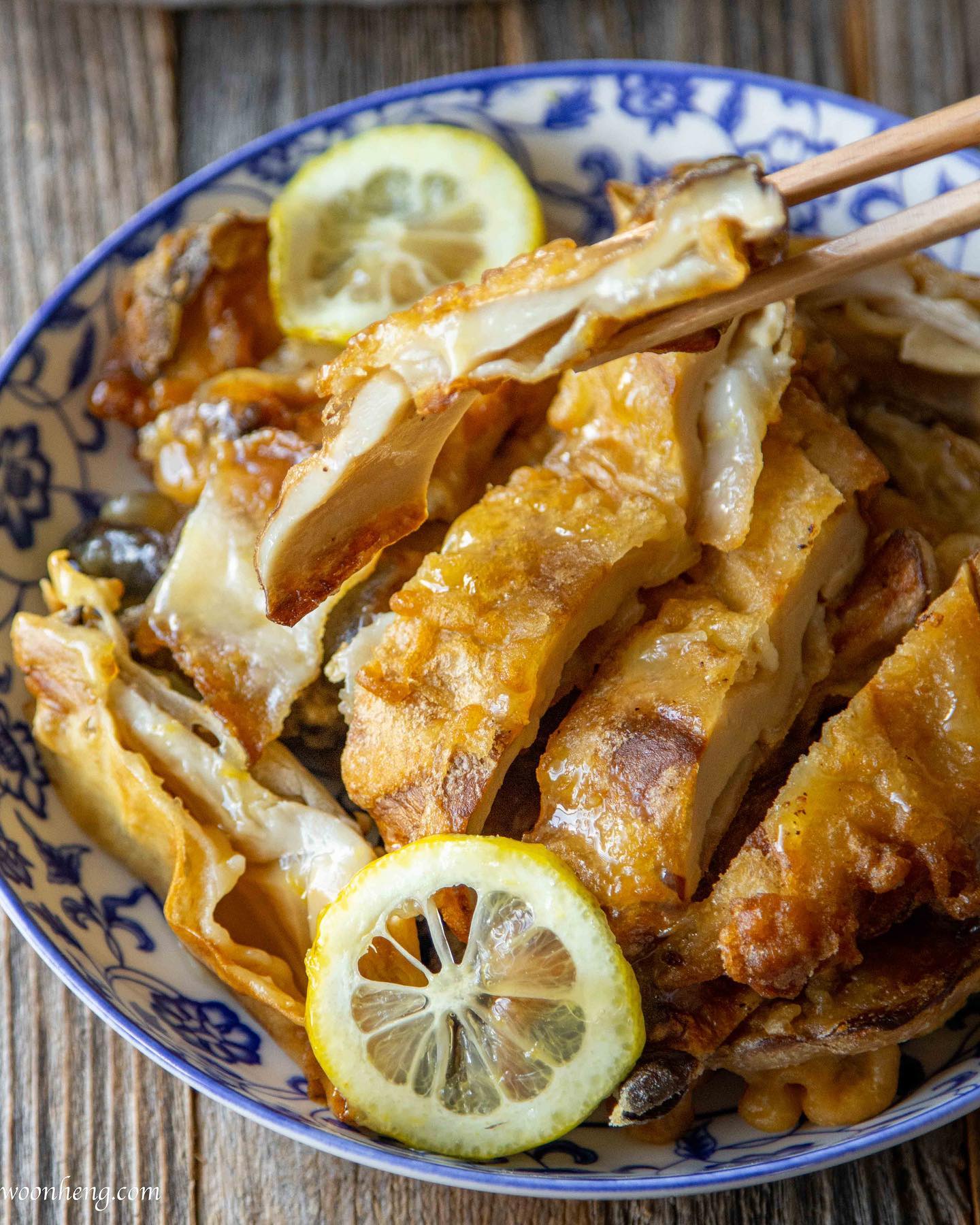Vegan Lemon Chicken with Mushrooms