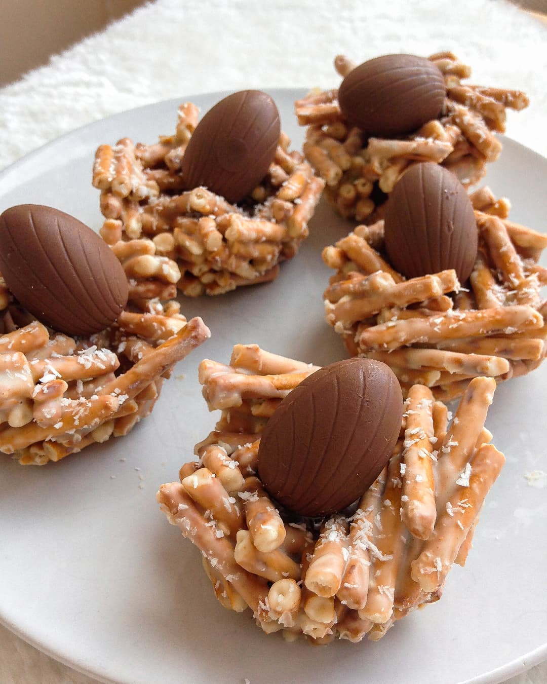 Chocolate Pretzel Egg Nests