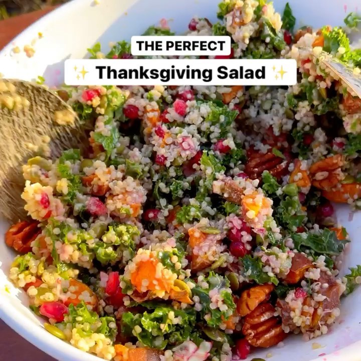 Thanksgiving Quinoa Salad with Tahini Dressing
