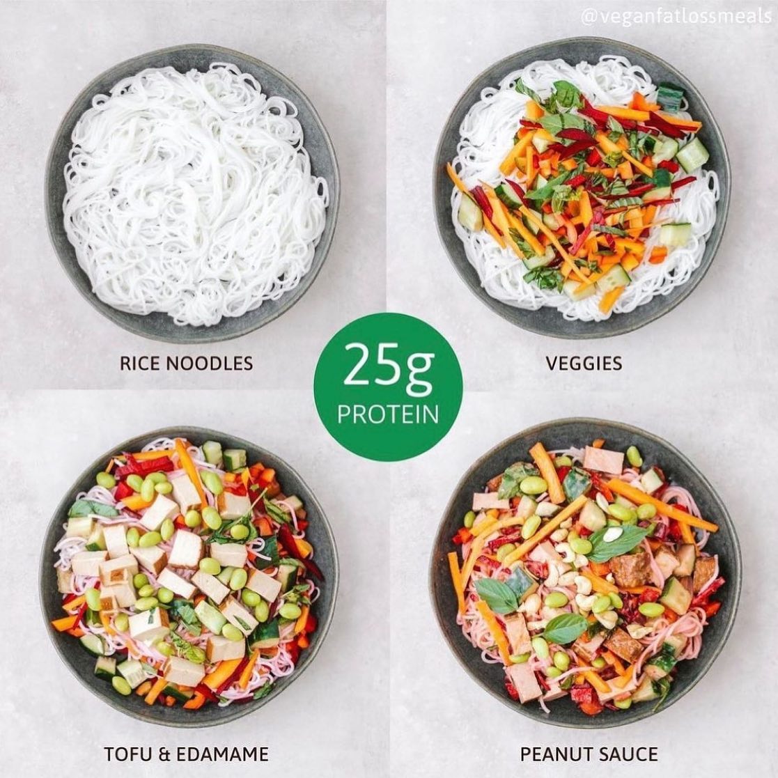 Rainbow Rice Noodle Salad