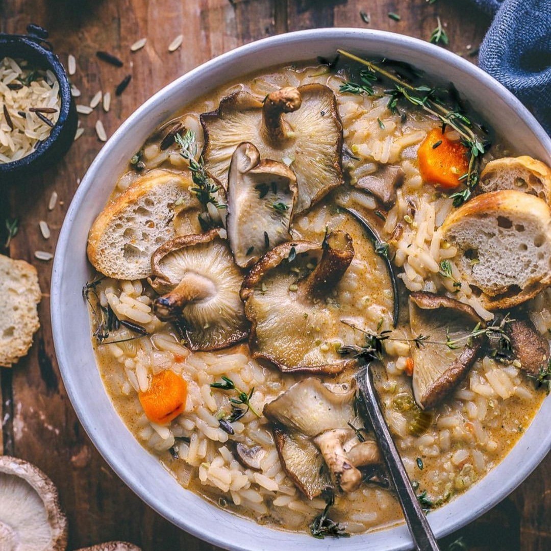 Mushroom Soup with Wild Rice