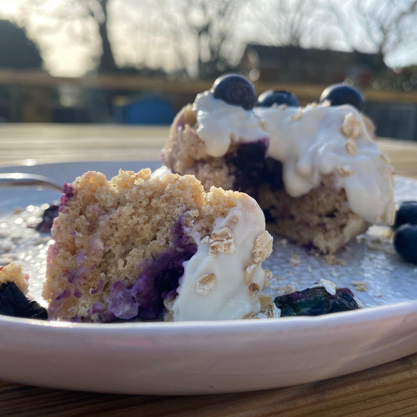 Quick and Easy Blueberry Muffin Baked Oats in a Mug