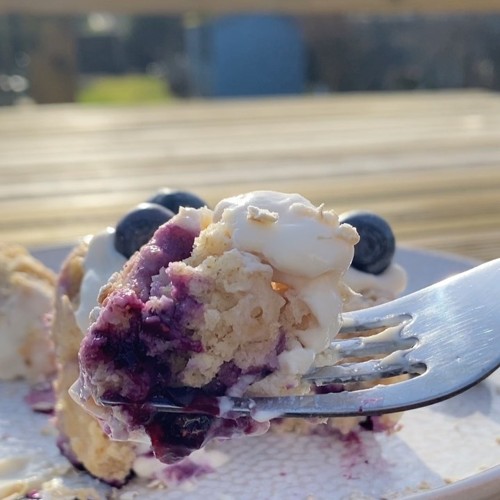 Quick and Easy Blueberry Muffin Baked Oats in a Mug