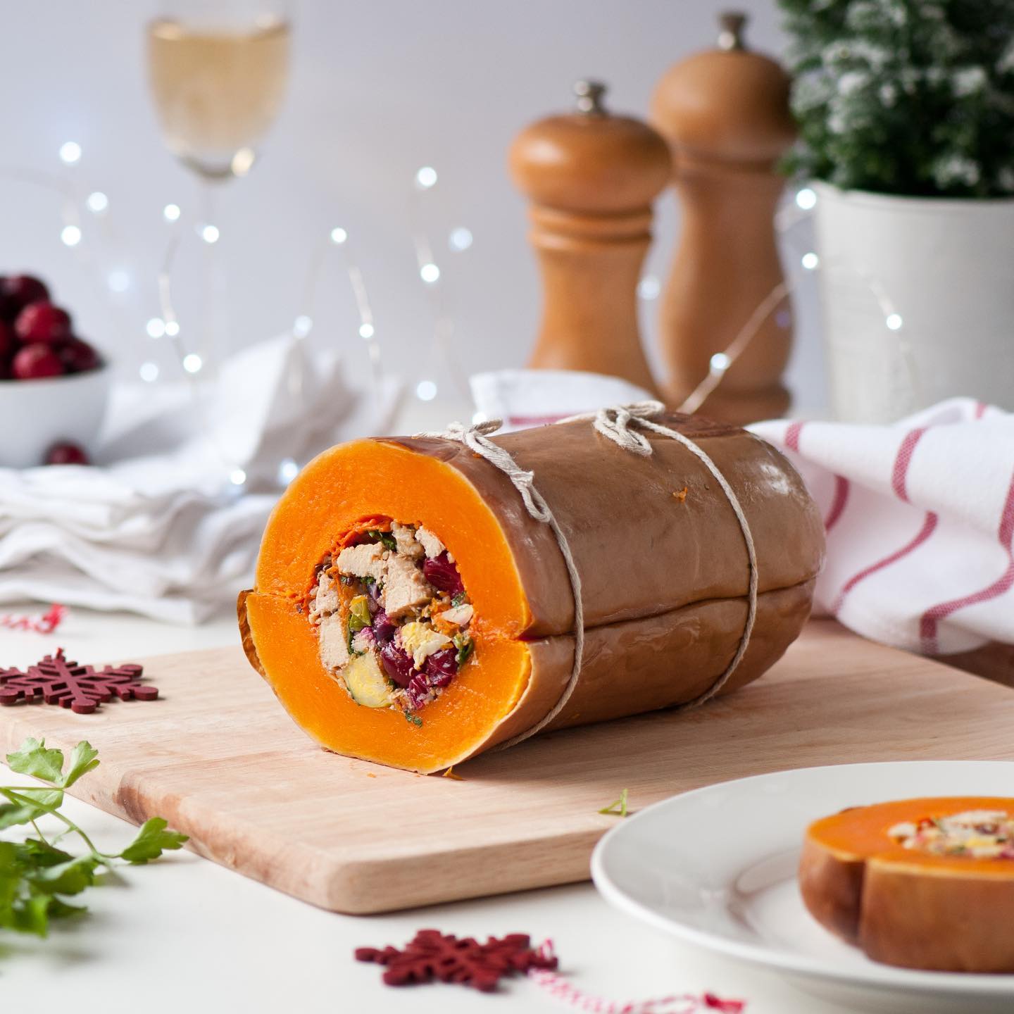 Roasted Stuffed Squash with Vegan Filling