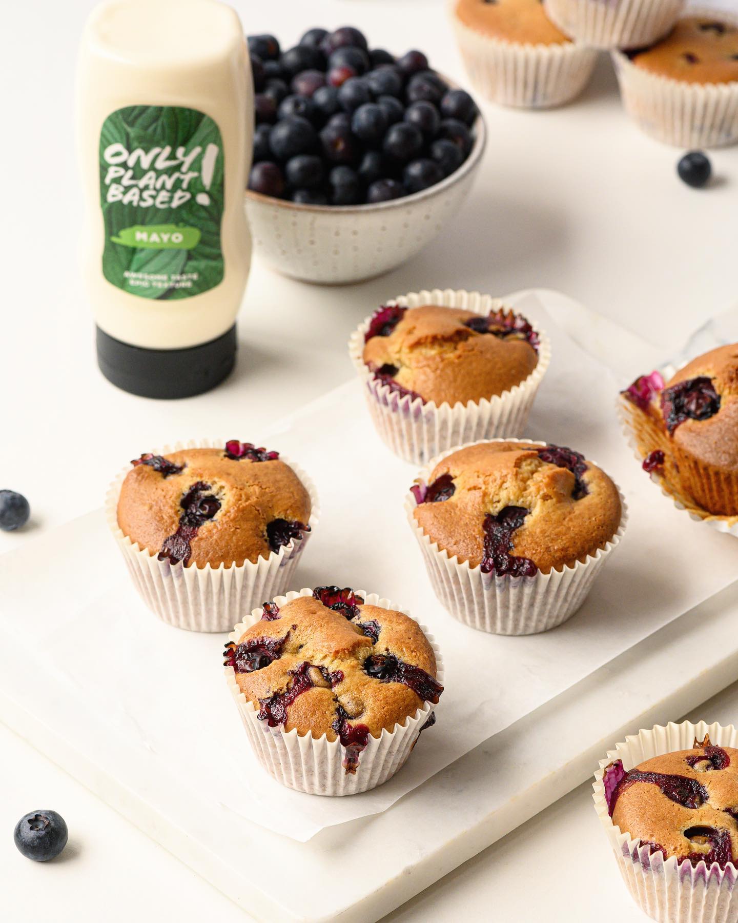 Vegan Blueberry Mayo Muffins