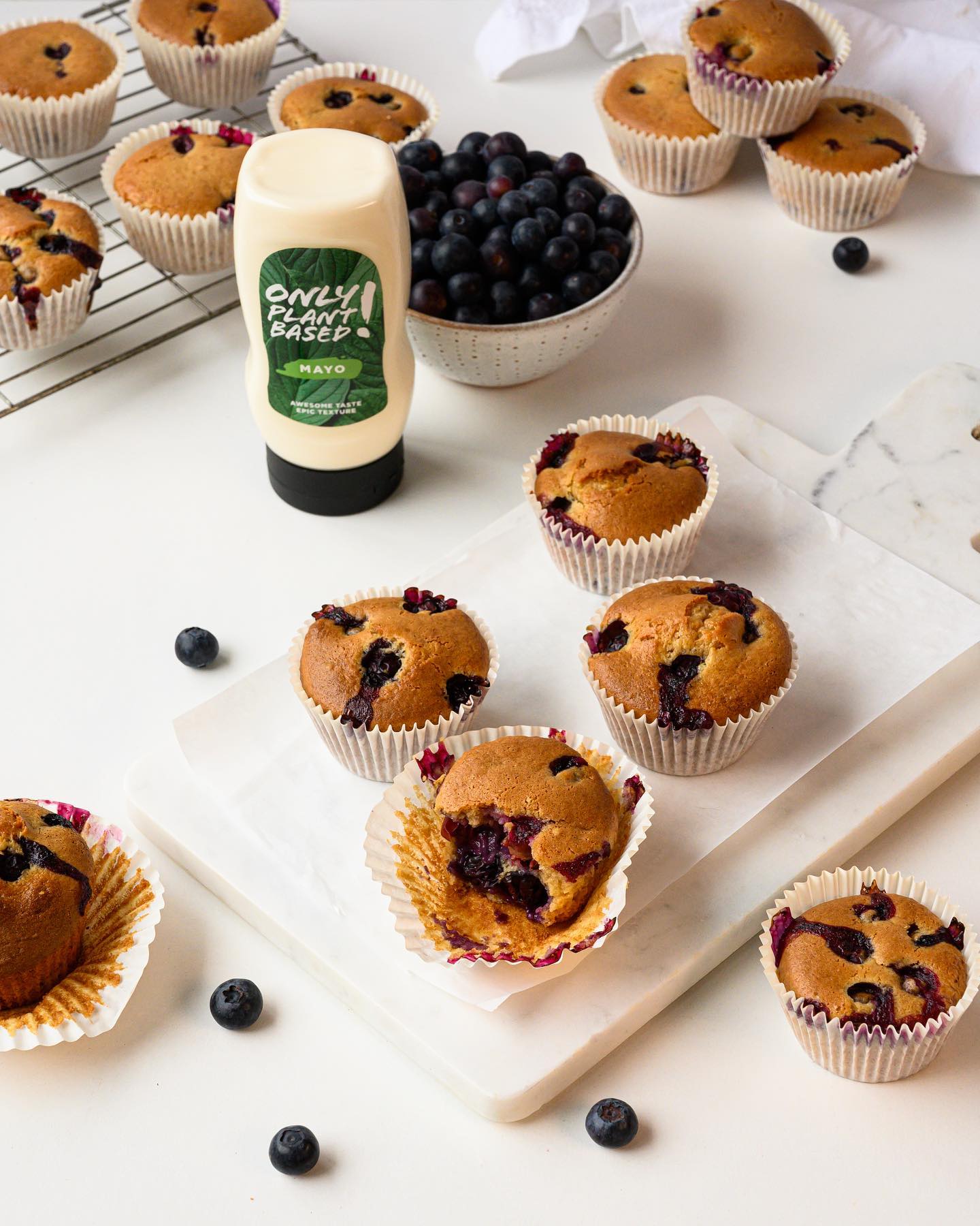 Vegan Blueberry Mayo Muffins